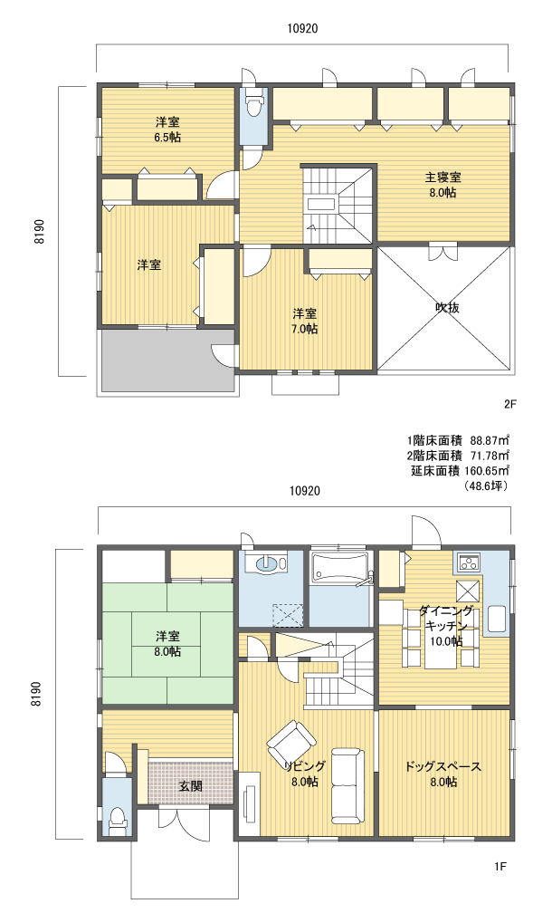 間取り1672階建 40?50坪 南玄関プラン注文住宅の一戸建て 楽住rakunism