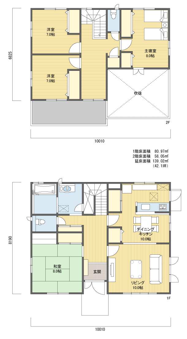 間取り1862階建 40?50坪 南玄関プラン注文住宅の一戸建て 楽住rakunism