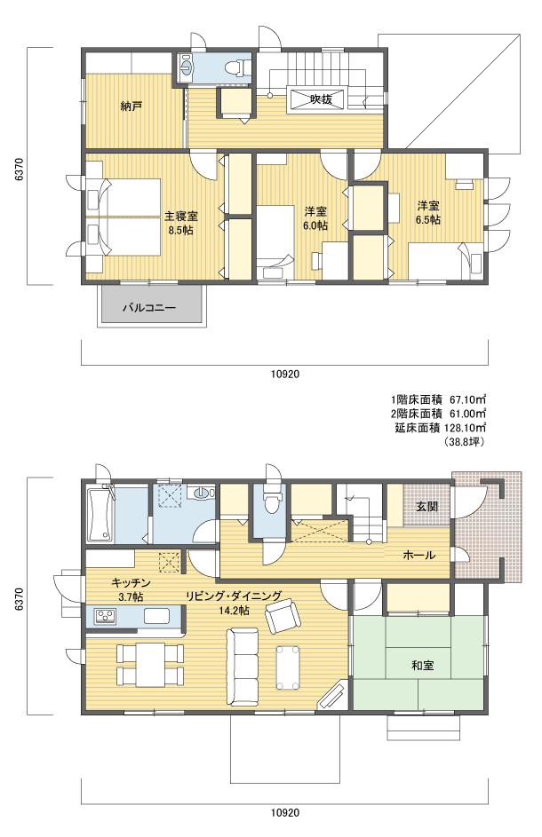 間取り622階建 30?40坪 東玄関プラン注文住宅の一戸建て 楽住rakunism