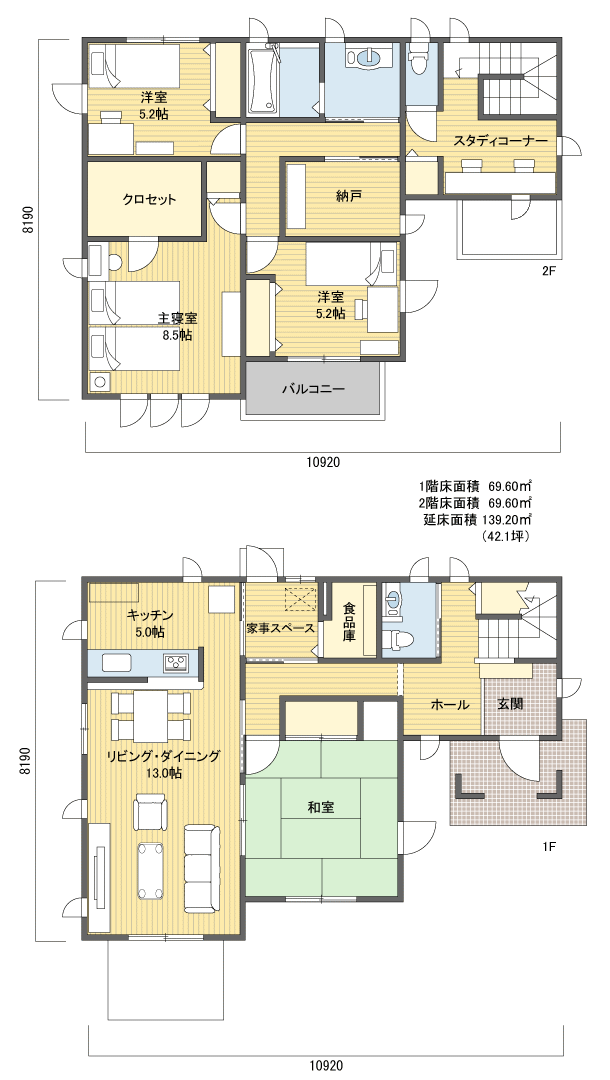 間取り812階建 40?50坪 南玄関プラン注文住宅の一戸建て 楽住rakunism